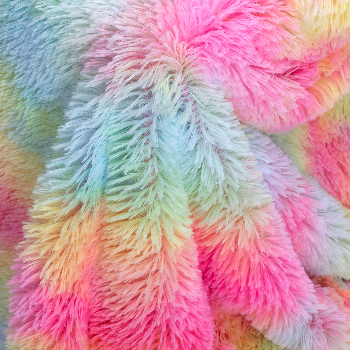 1 Piece Shaggy Blanket Plush Faux Fur Blanket For Bed Sofa Ultra Soft Luxury Sherpa Blanket Rainbow Colorful  Blanket
