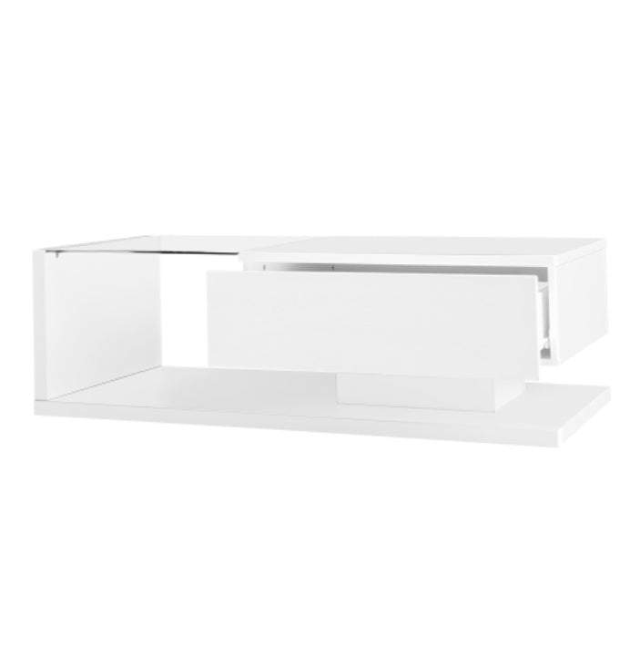 Coffee Table, High-gloss White. Side Tables, Coffee Tables With Glass And LED