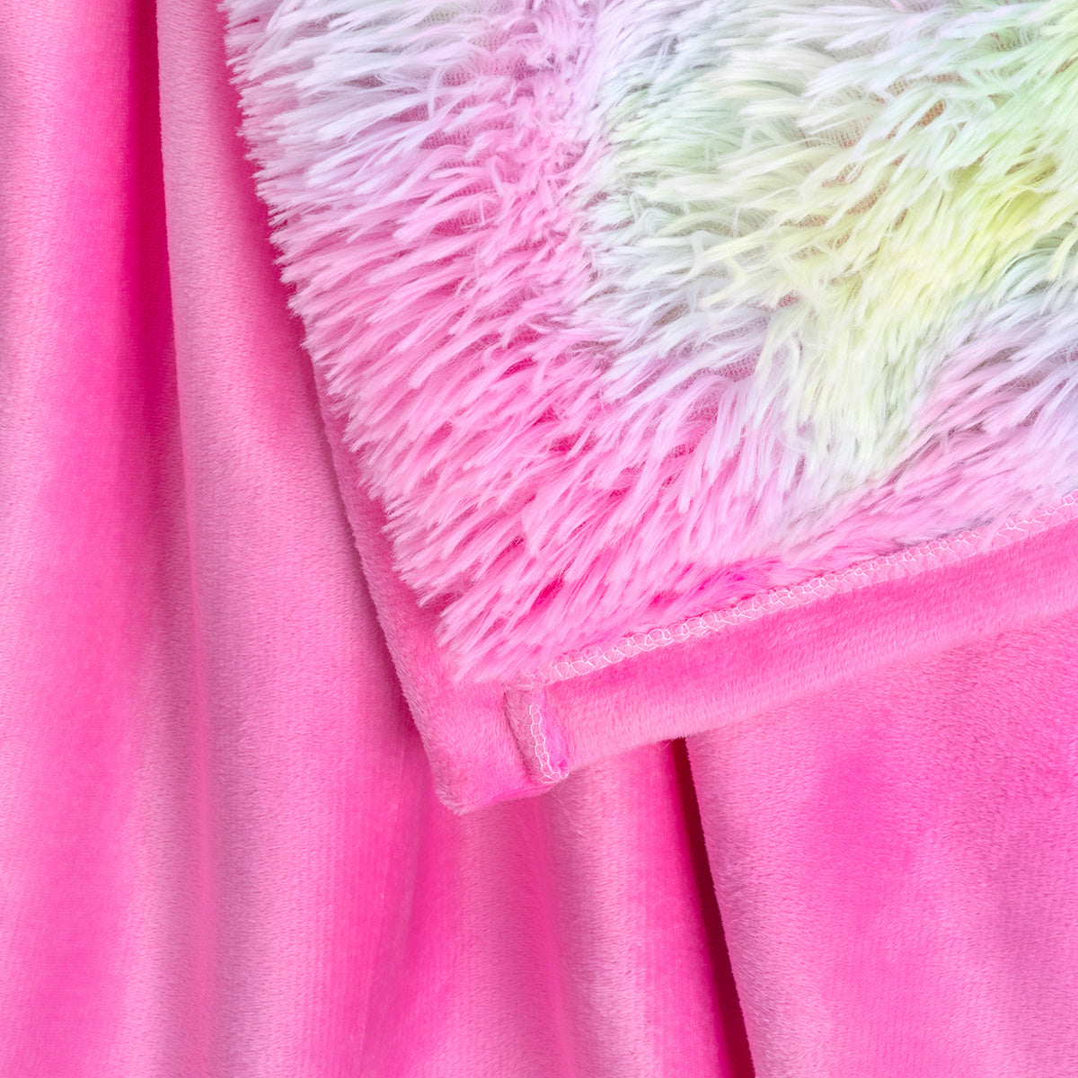 1 Piece Shaggy Blanket Plush Faux Fur Blanket For Bed Sofa Ultra Soft Luxury Sherpa Blanket Rainbow Colorful  Blanket