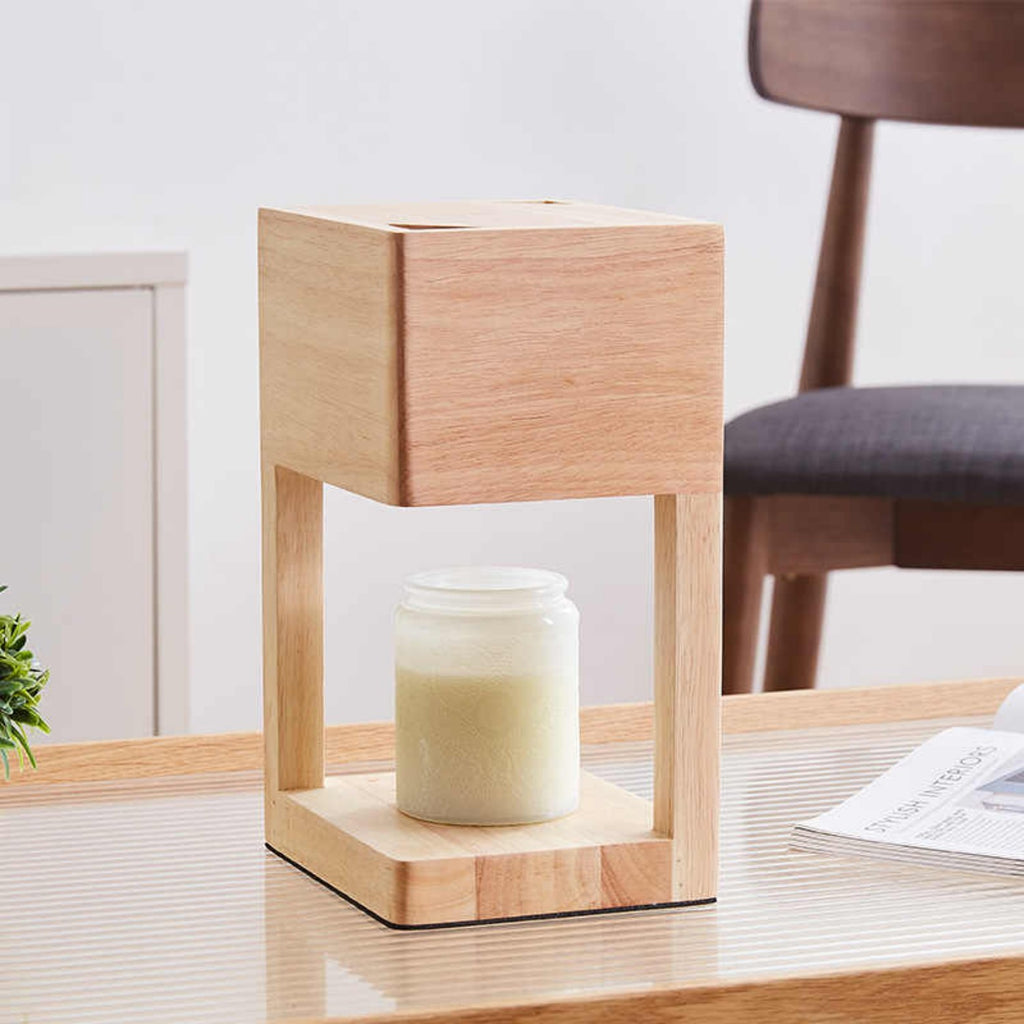 Wooden Flameless Aromatherapy Candle Warm Light