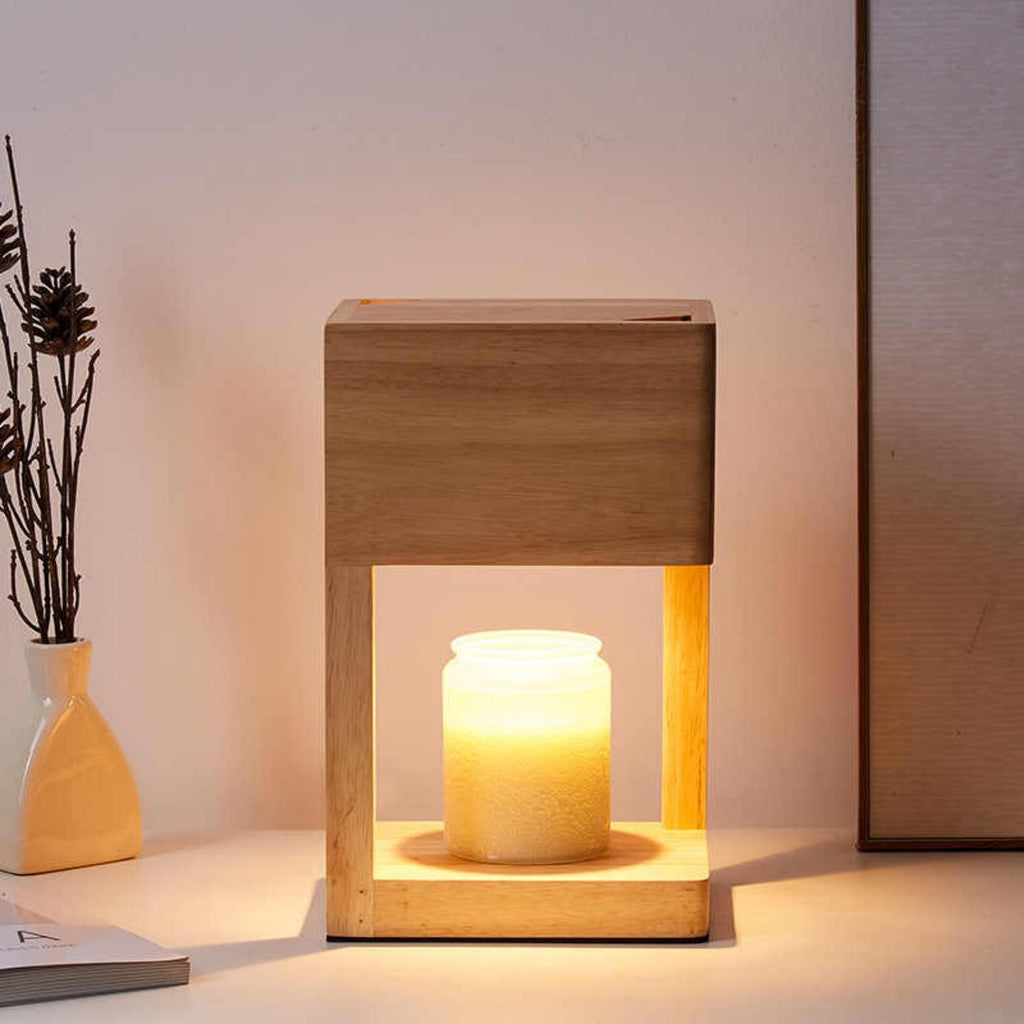 Wooden Flameless Aromatherapy Candle Warm Light
