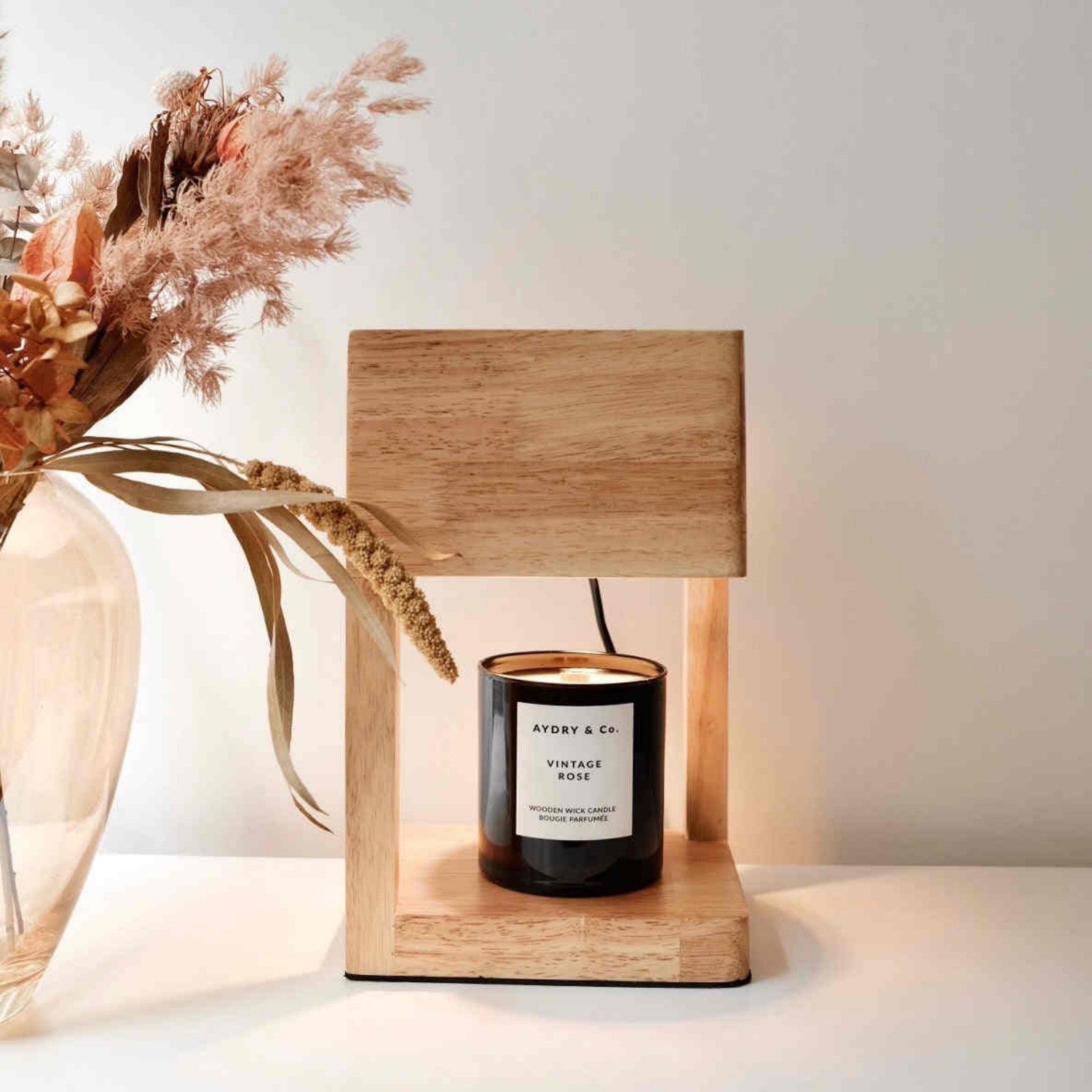 Wooden Flameless Aromatherapy Candle Warm Light